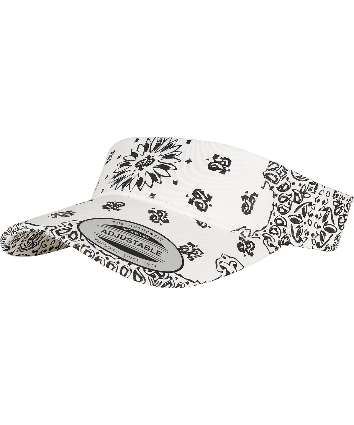 Flexfit by Yupoong Bandana print visor in White, front view