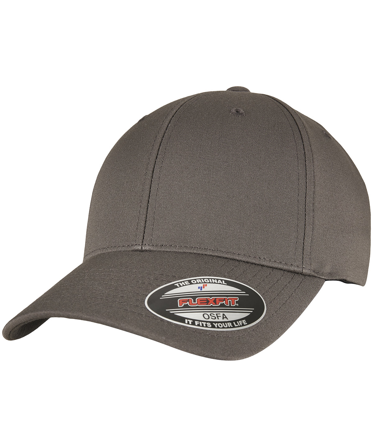 Flexfit by Yupoong Alpha shape flexfit in Dark Grey, front view