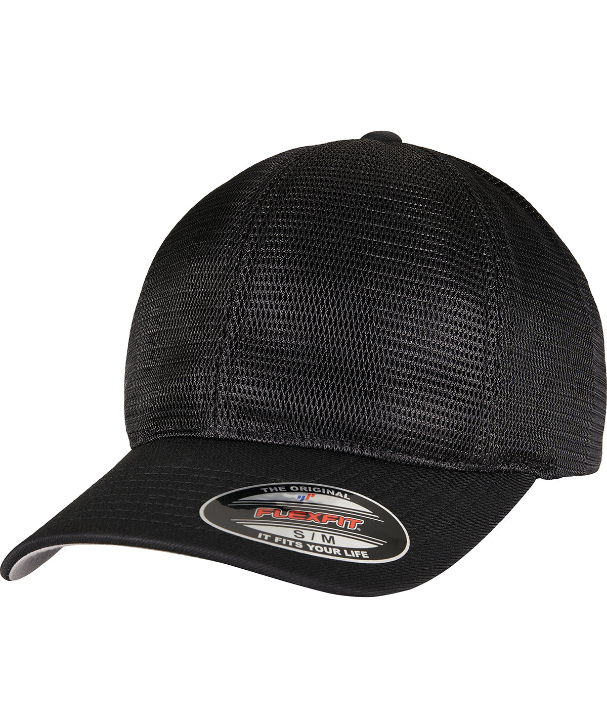 Flexfit by Yupoong Flexfit 360 omnimesh cap in Black, front view