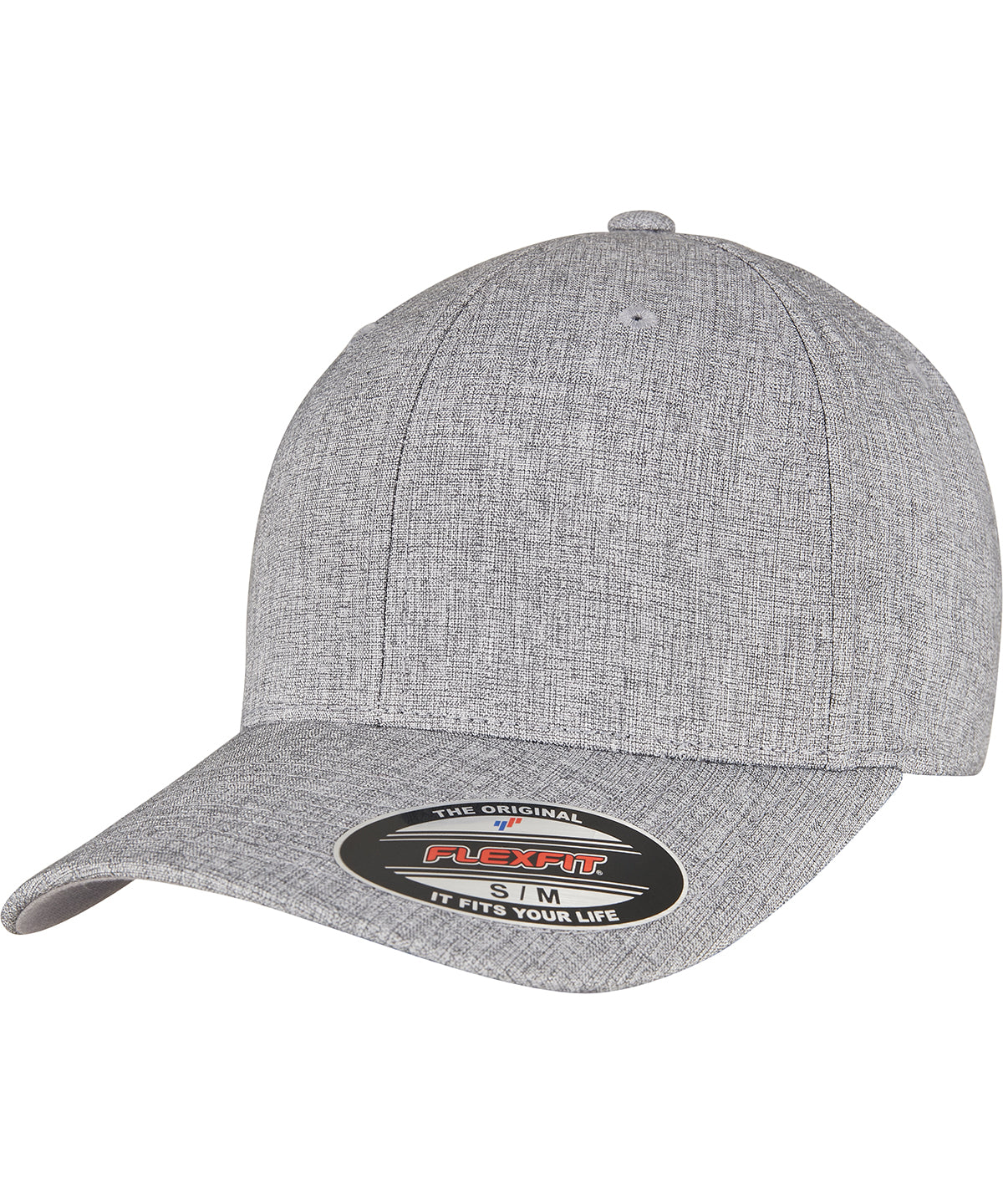 Flexfit by Yupoong Flexfit heatherlight cap in Melange Grey, front view