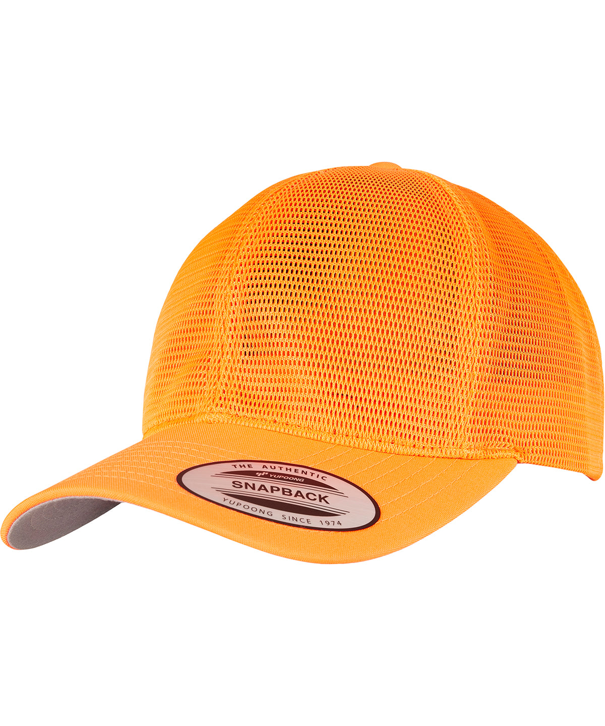Flexfit by Yupoong 360° omnimesh cap in Neon Orange, front view