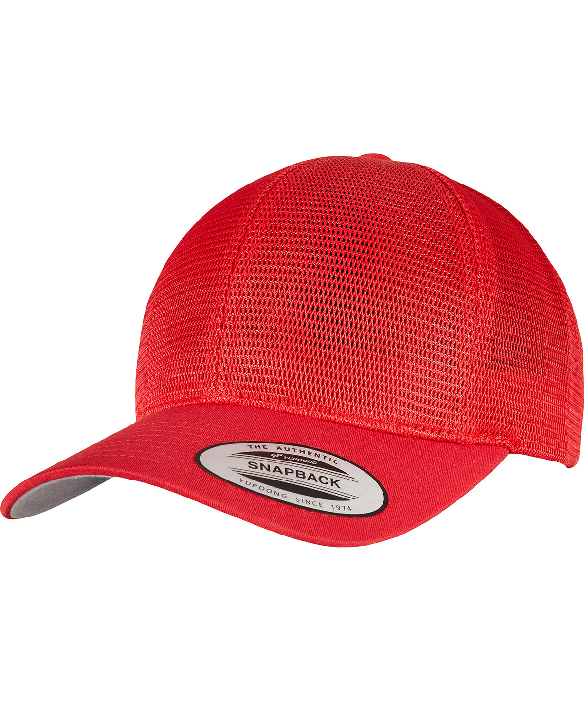 Flexfit by Yupoong 360° omnimesh cap in Red, front view