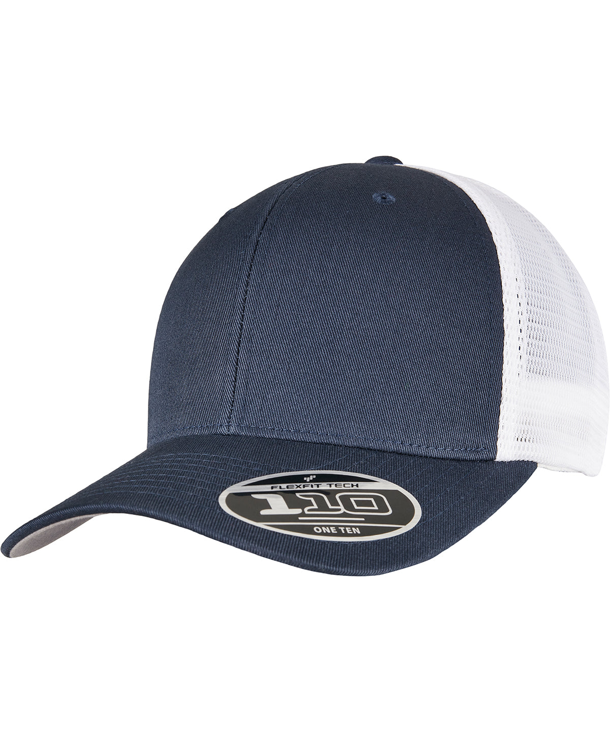 Flexfit by Yupoong 110 mesh 2-tone cap in Navy/White, front view