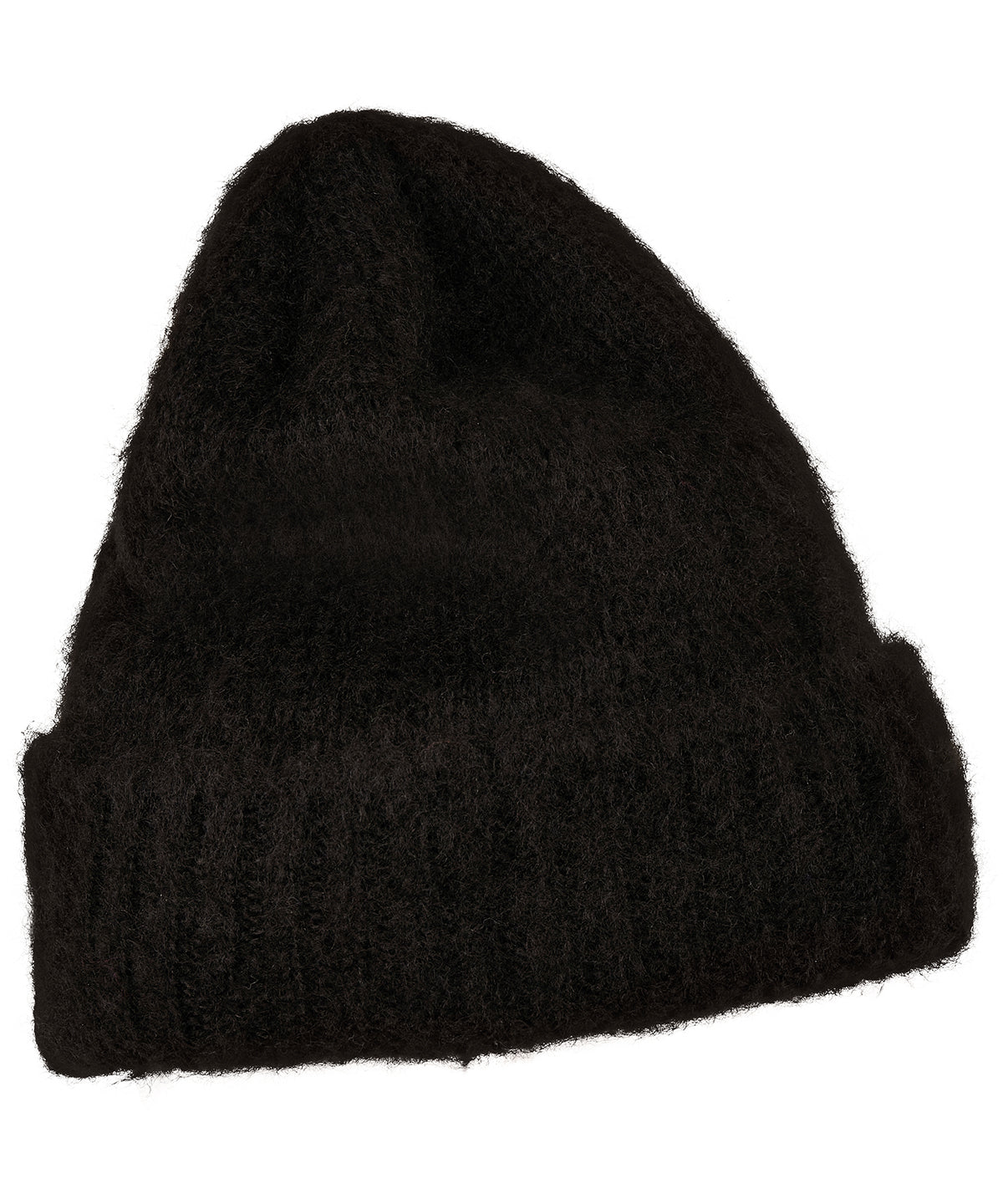 Flexfit by Yupoong Soft acrylic beanie in Black, front view