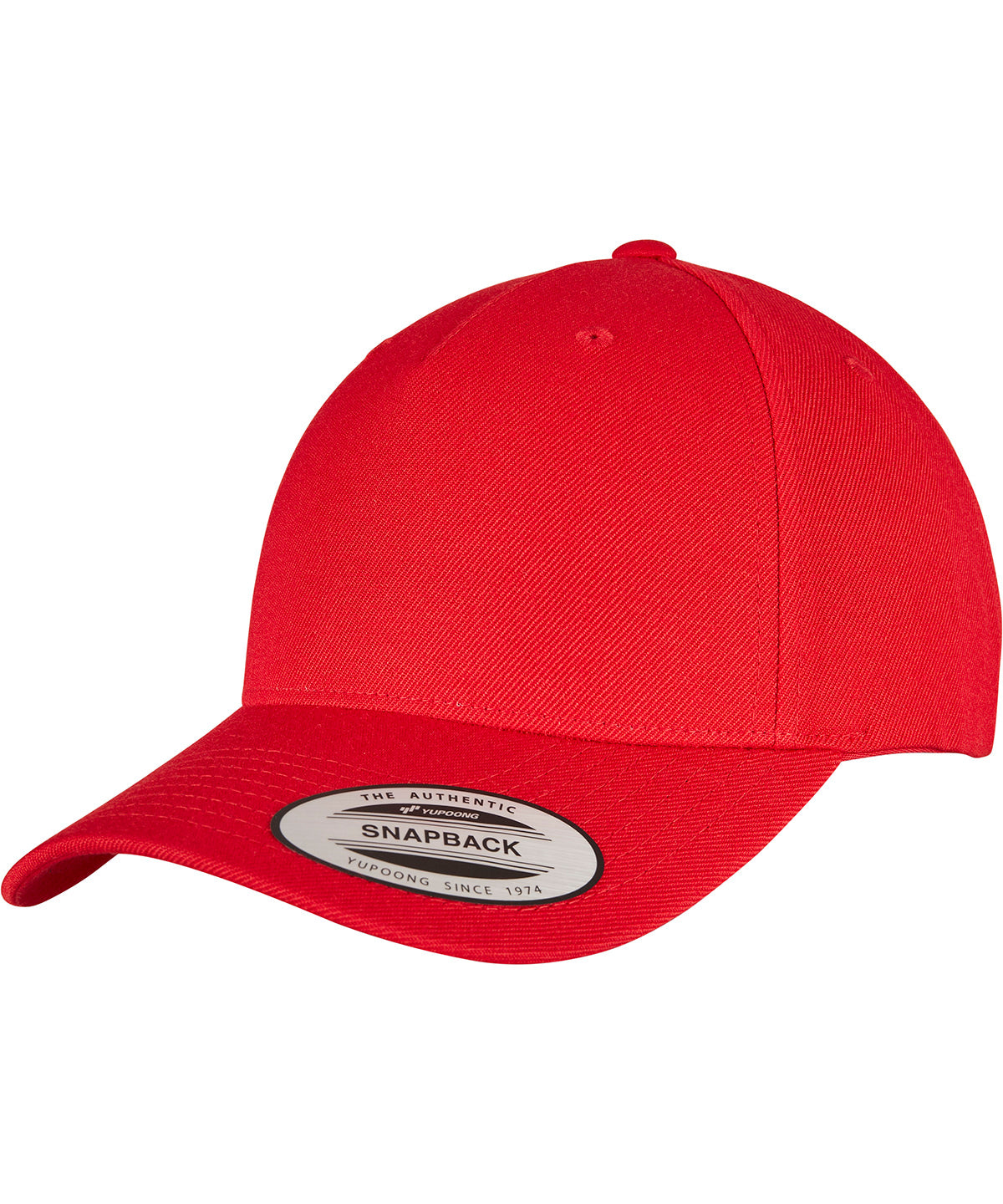Flexfit by Yupoong YP classics 5-panel premium curved visor snapback cap, lifestyle photo