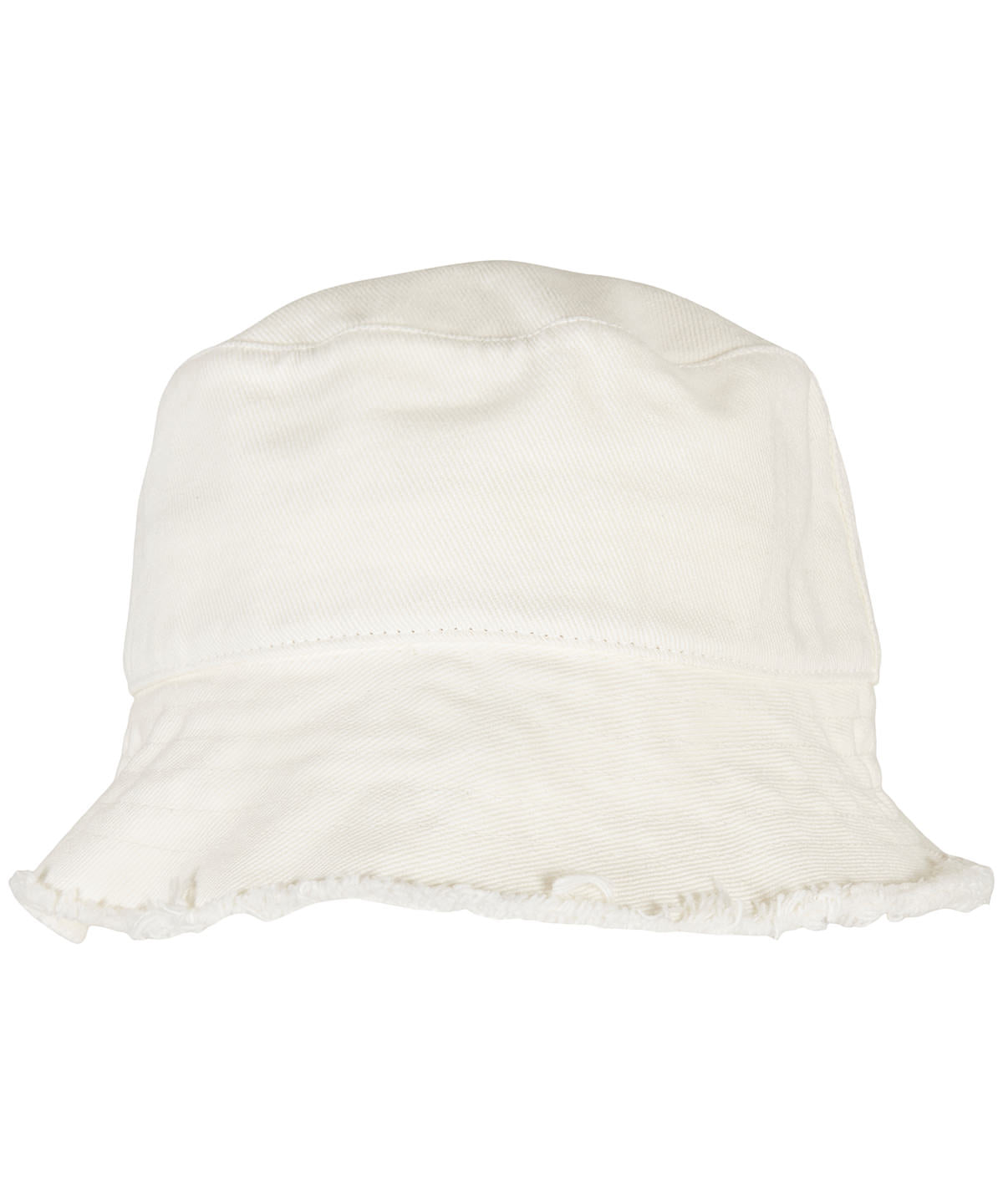 Flexfit by Yupoong Open edge bucket hat in Off White, front view