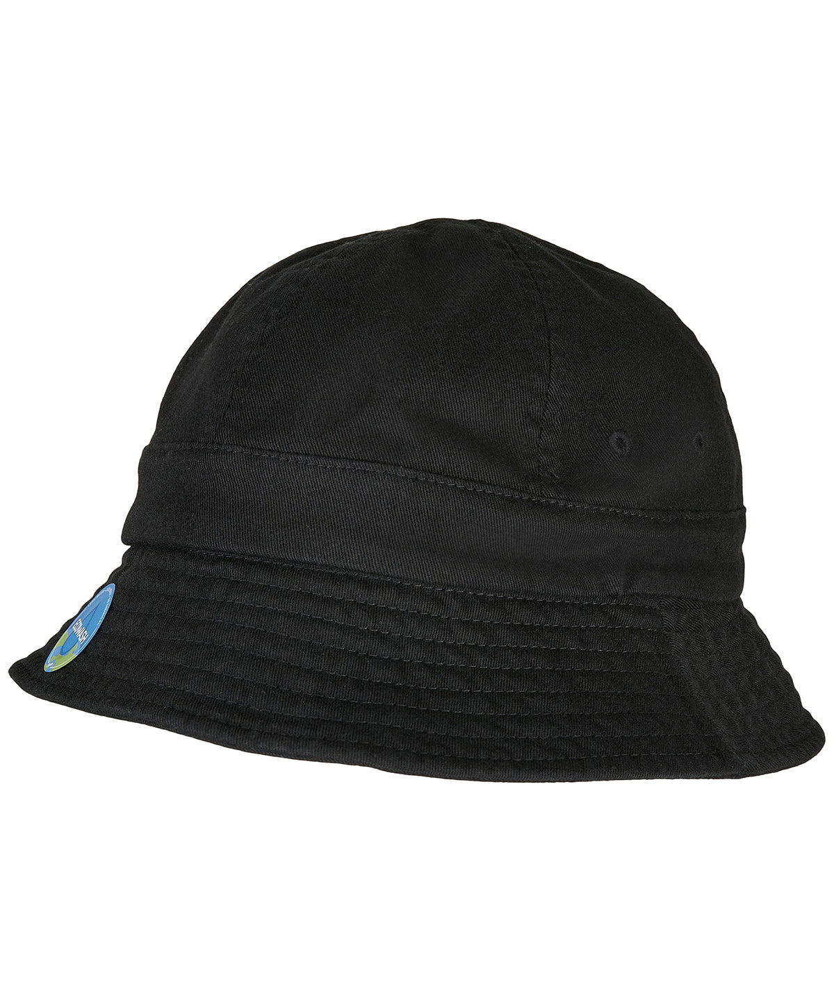 Flexfit by Yupoong Eco washing flexfit no top tennis hat in Black, front view
