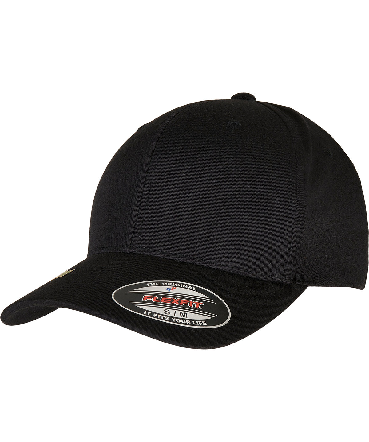 Flexfit by Yupoong Flexfit recycled polyester cap in Black, front view