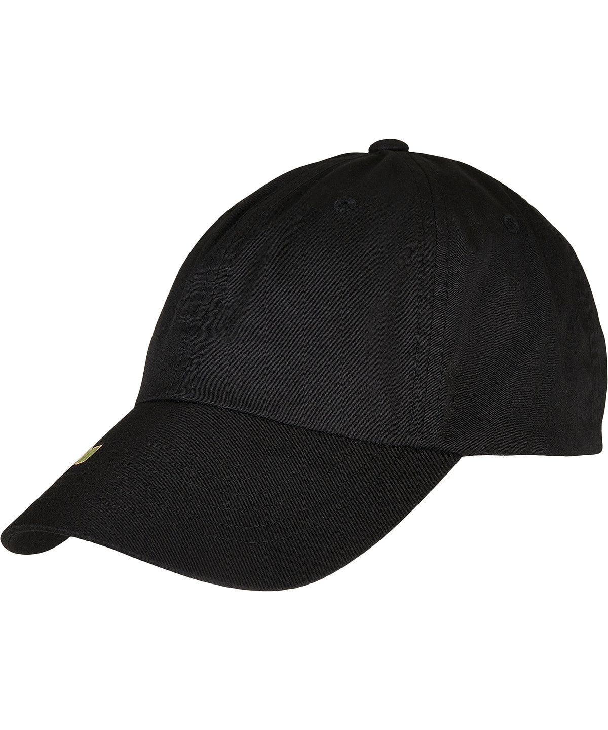 Flexfit by Yupoong Recycled polyester dad cap in Black, front view