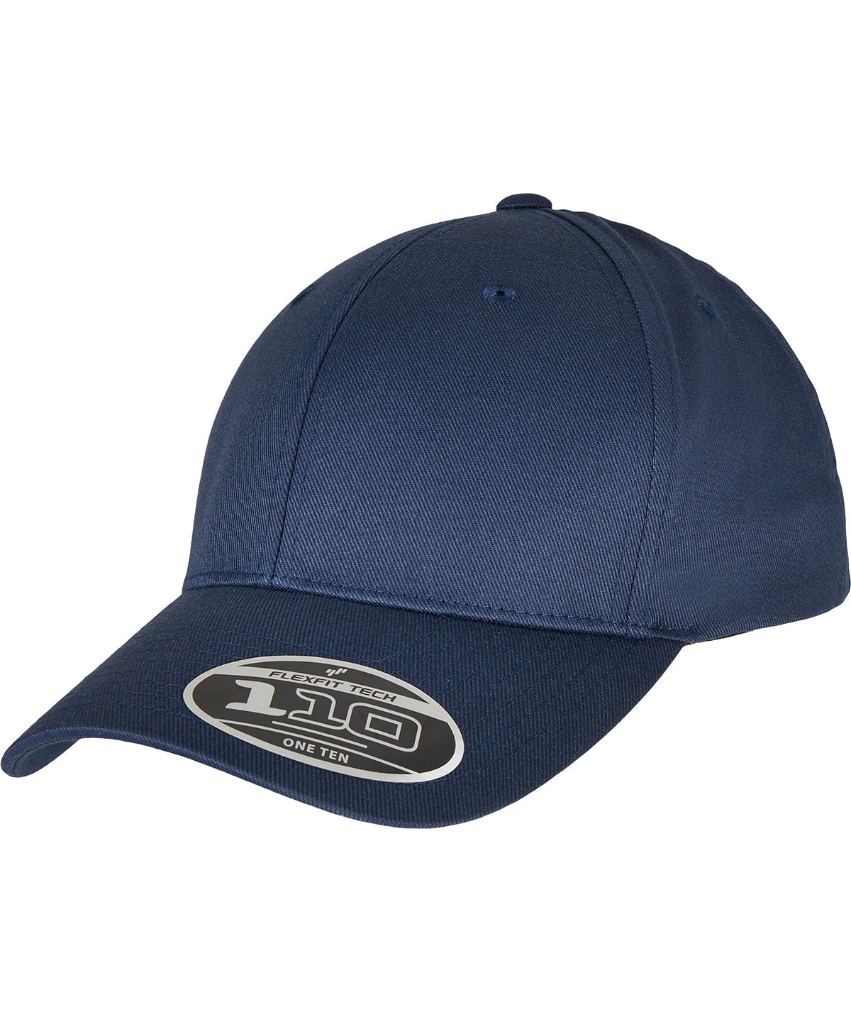 Flexfit by Yupoong Flexfit 110 curved visor snapback in Navy, front view