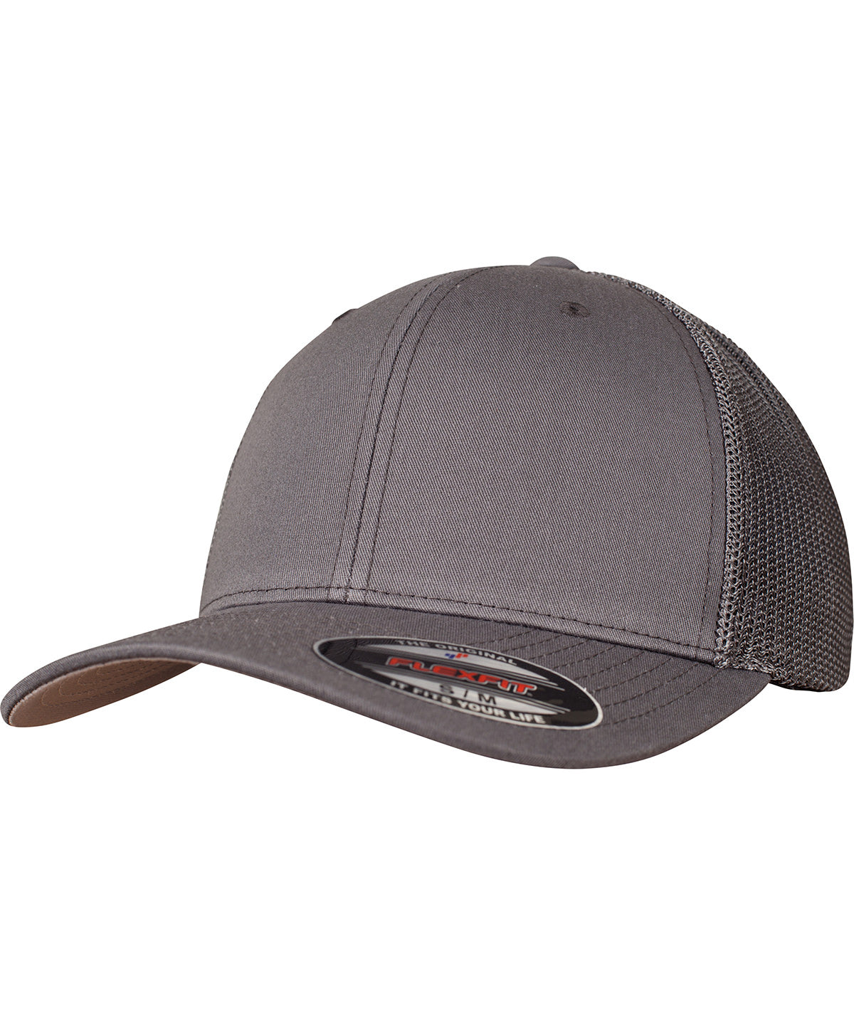 Flexfit by Yupoong Flexfit mesh trucker in Dark Grey, front view