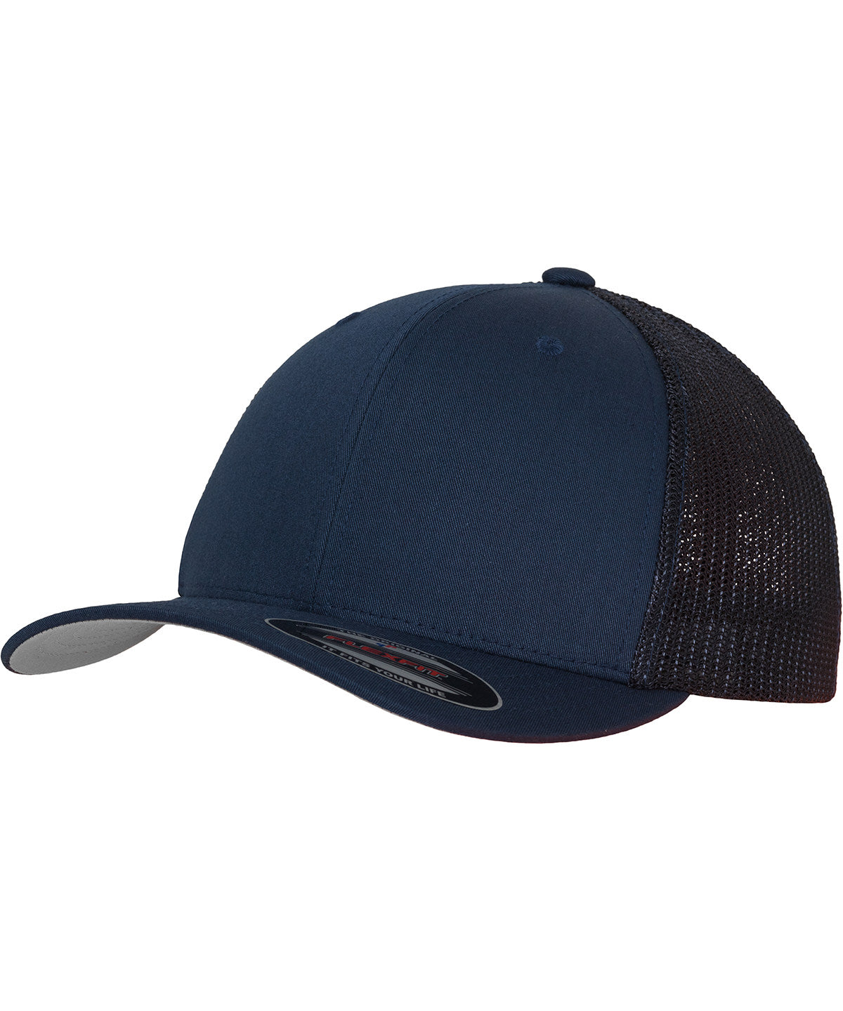 Flexfit by Yupoong Flexfit mesh trucker in Navy, front view