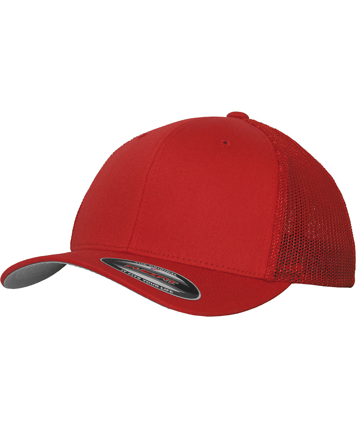 Flexfit by Yupoong Flexfit mesh trucker in Red, front view