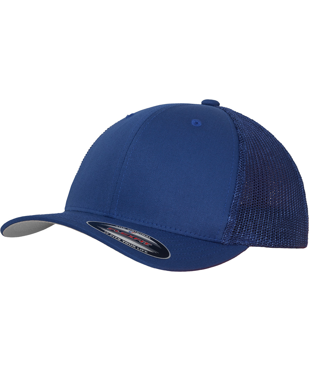 Flexfit by Yupoong Flexfit mesh trucker in Royal, front view