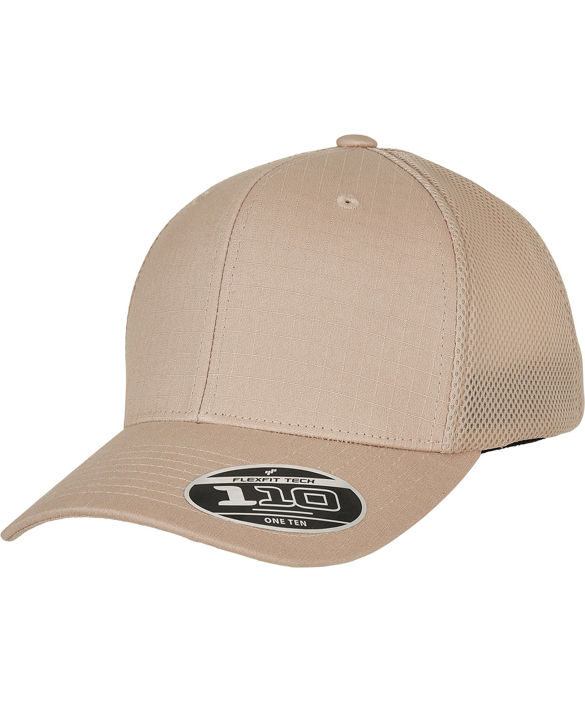 Flexfit by Yupoong 110 Flexfit Ripstop mesh cap in Khaki, front view