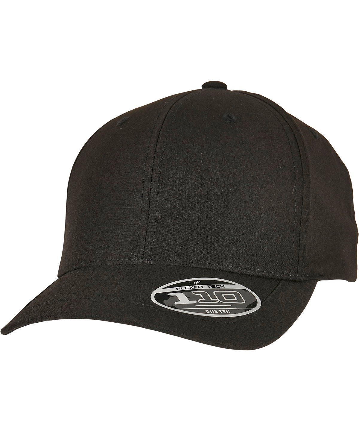 Flexfit by Yupoong 110 Flexfit Ripstop snapback in Black, front view