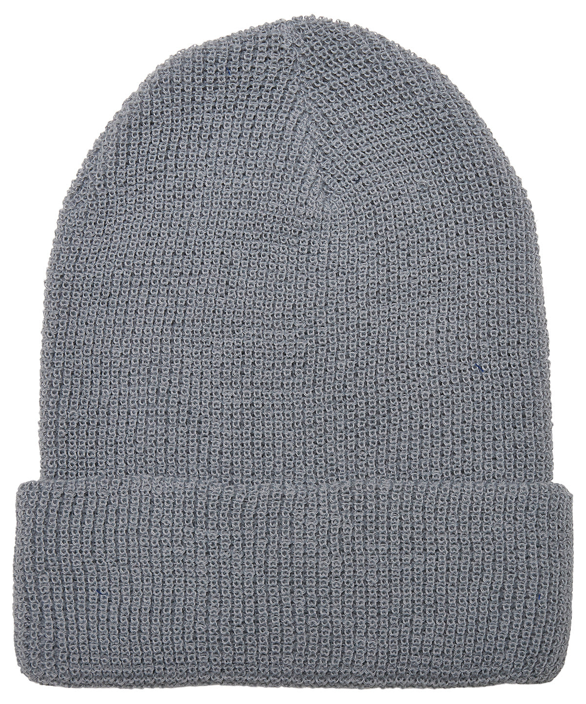 Flexfit by Yupoong Recycled yarn waffle knit beanie in Grey, front view