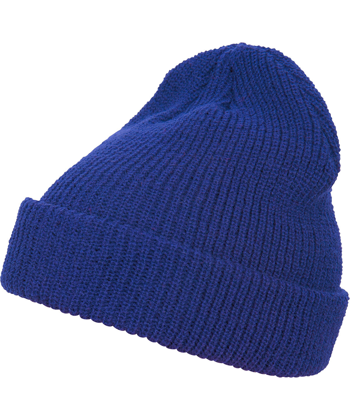Flexfit by Yupoong Long knit beanie in Royal, front view