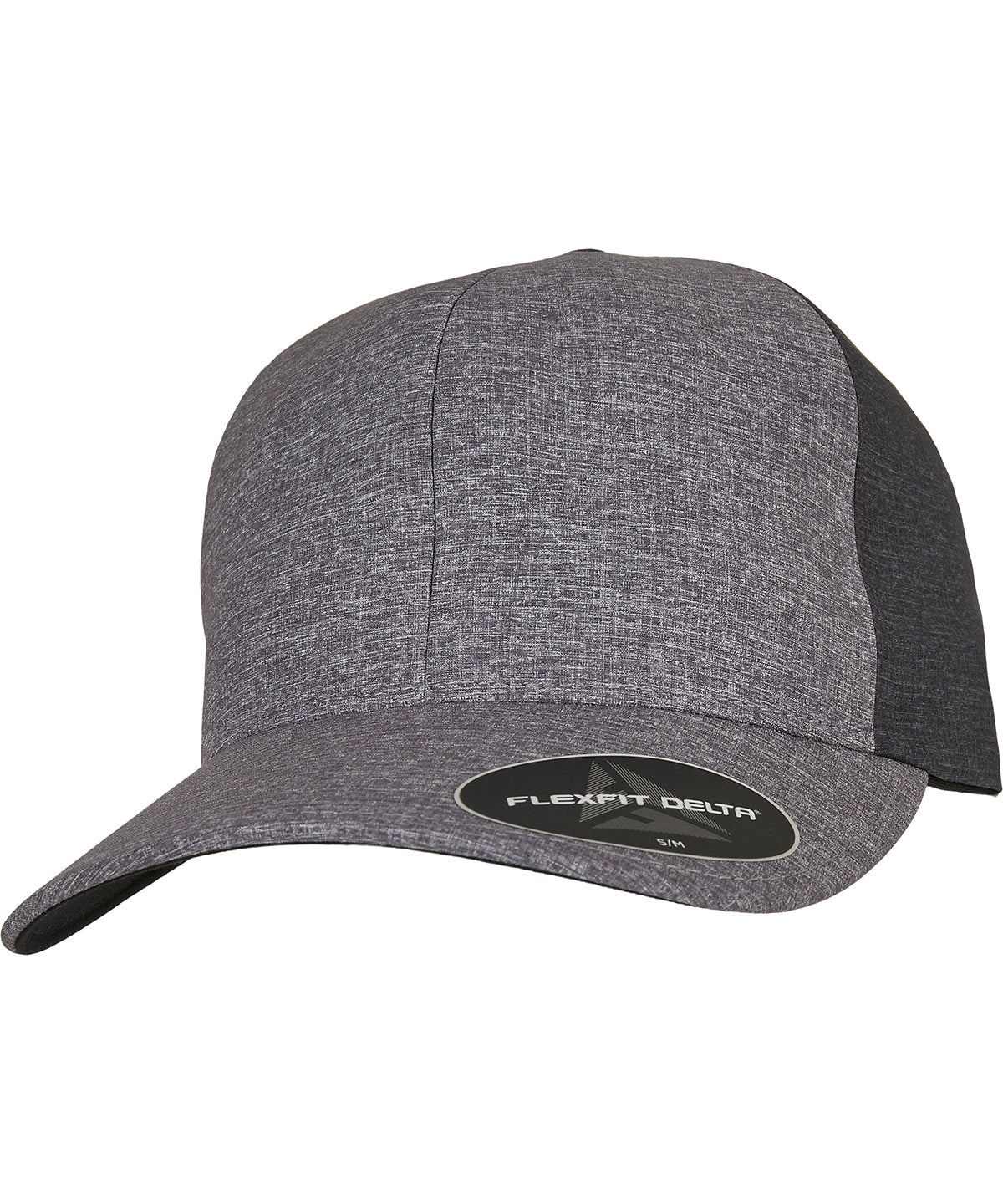 Flexfit by Yupoong Flexfit Delta carbon 2-tone cap in Melange Blue /Melange Charcoal, front view