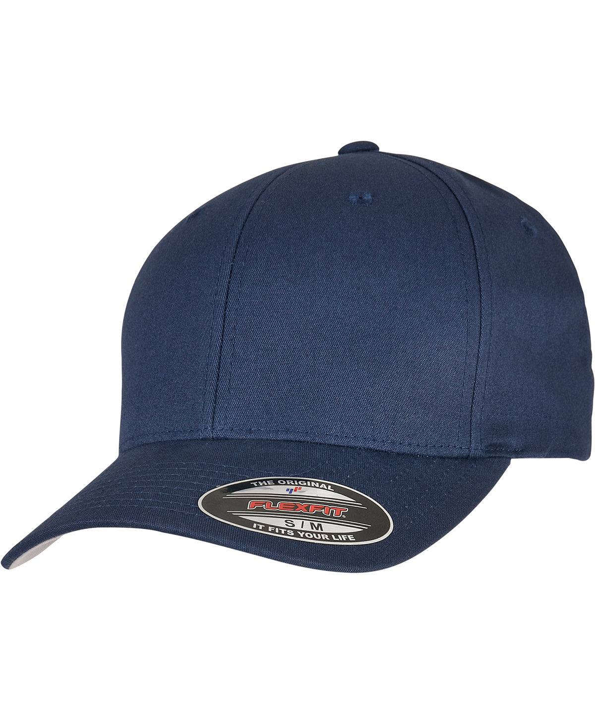 Flexfit by Yupoong V-Flexfit cotton twill cap in Navy, front view