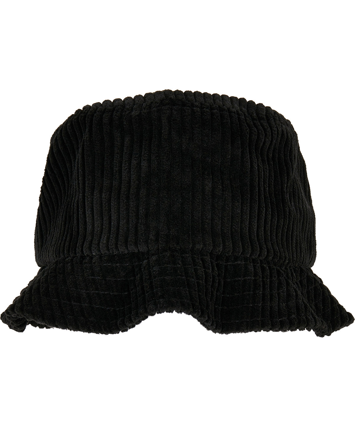 Flexfit by Yupoong Big corduroy bucket hat in Black, front view