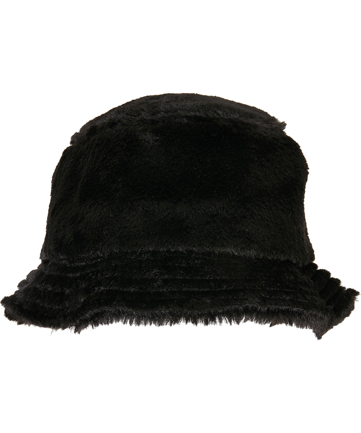 Flexfit by Yupoong Faux fur bucket hat in Black, lifestyle photo
