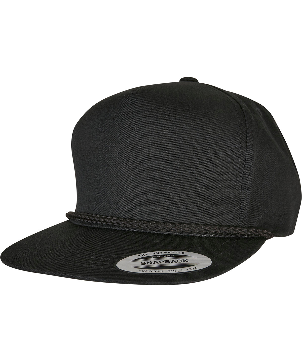 Flexfit by Yupoong YP Classics classic poplin golf cap in Black, front view