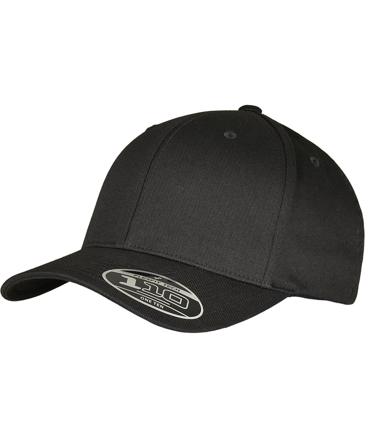 Flexfit by Yupoong Flexfit woolly combed adjustable in Black/Black, front view