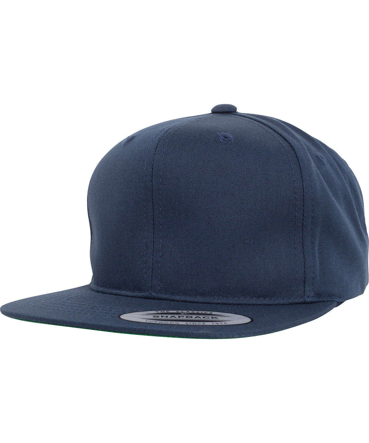 Flexfit by Yupoong Pro-style twill snapback youth cap in Navy, front view