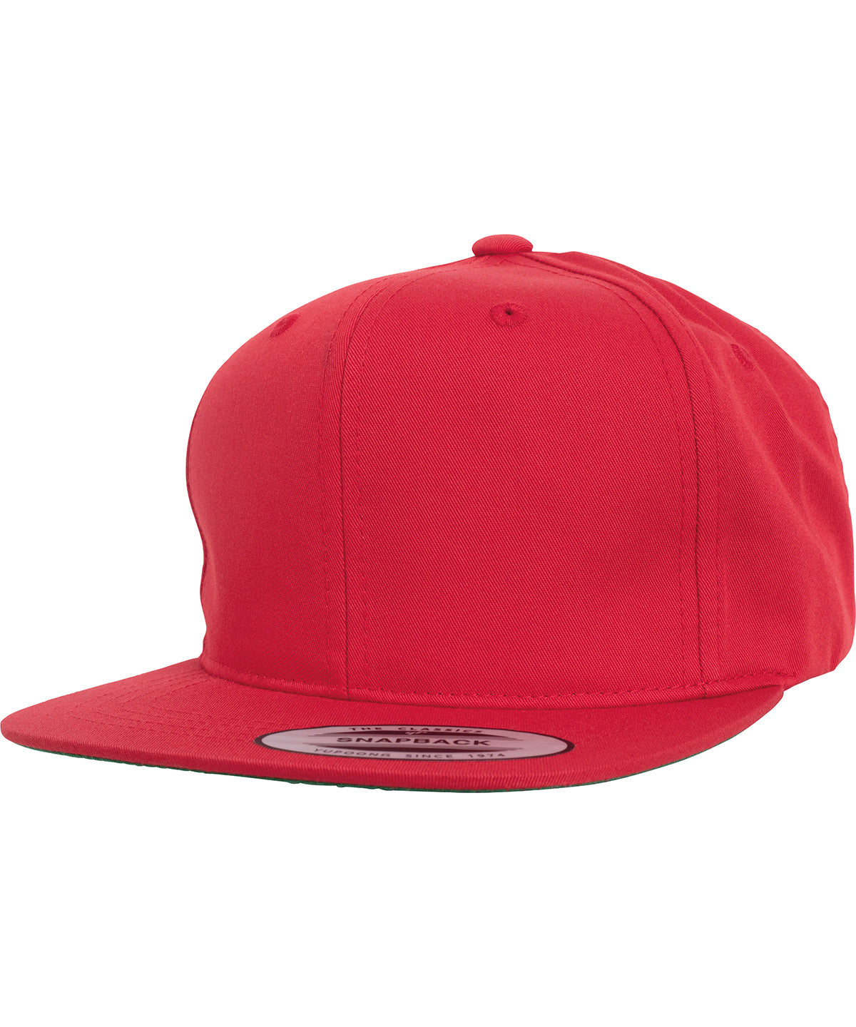 Flexfit by Yupoong Pro-style twill snapback youth cap in Red, front view