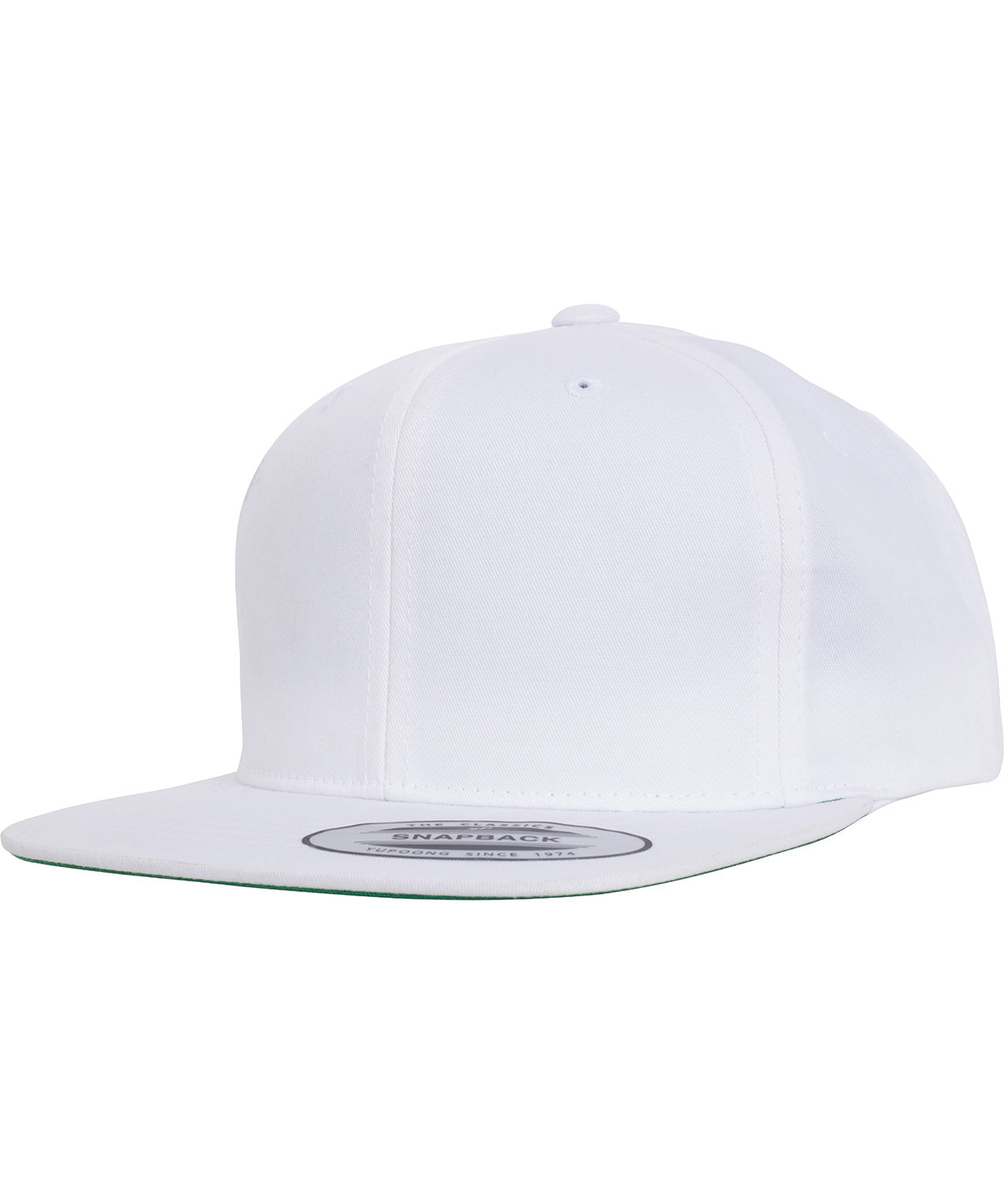 Flexfit by Yupoong Pro-style twill snapback youth cap in White, front view