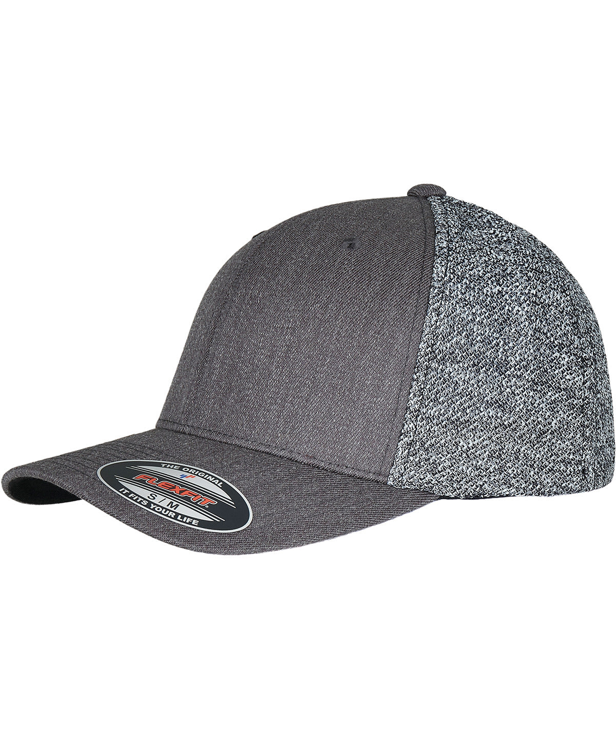Flexfit by Yupoong Flexfit trucker melange mesh in Black/Grey Melange, lifestyle photo