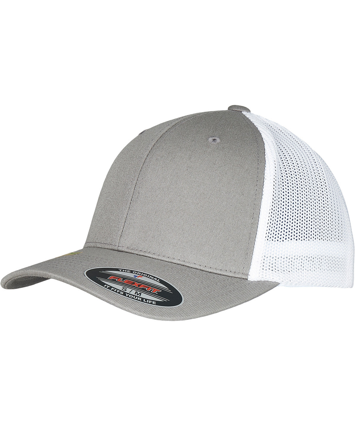 Flexfit by Yupoong Flexfit trucker recycled mesh in Grey/White, front view