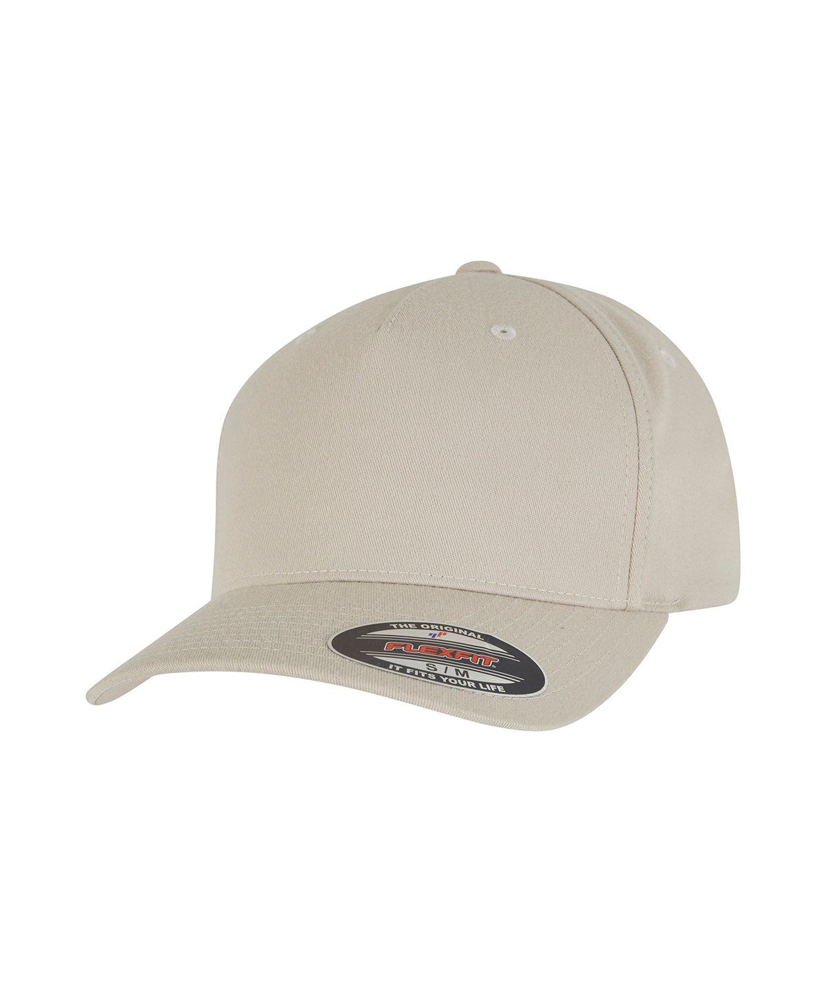 Flexfit by Yupoong Flexfit 5-panel in Beige, front view