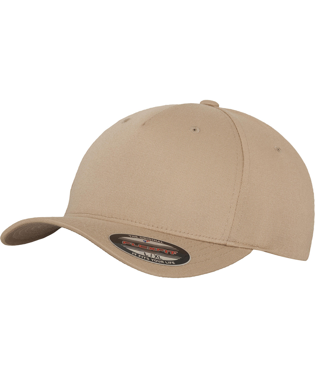 Flexfit by Yupoong Flexfit 5-panel in Khaki, front view