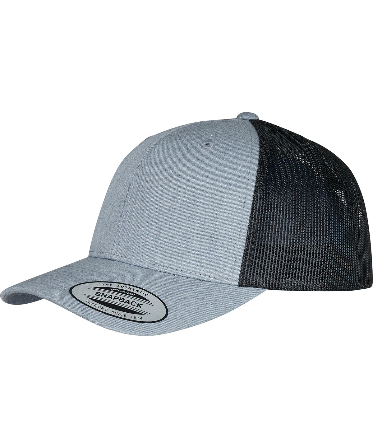 Flexfit by Yupoong Retro trucker 2-tone in Heather/Black, front view