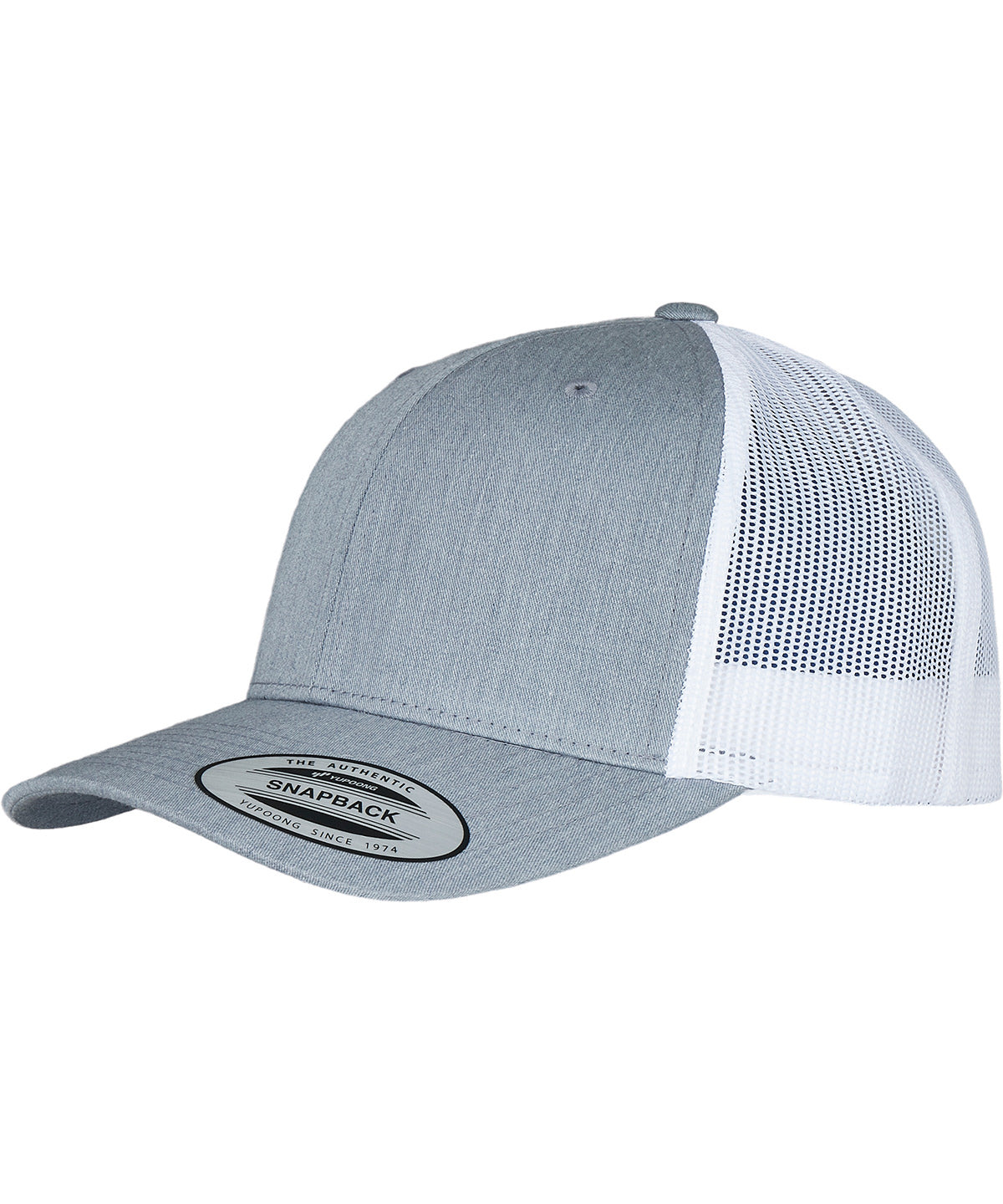 Flexfit by Yupoong Retro trucker 2-tone in Heather/White, front view