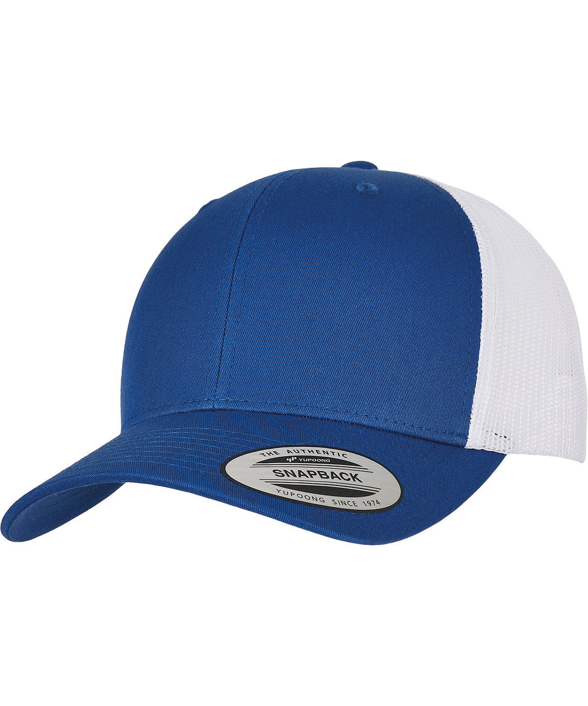 Flexfit by Yupoong Retro trucker 2-tone in Royal/White, front view