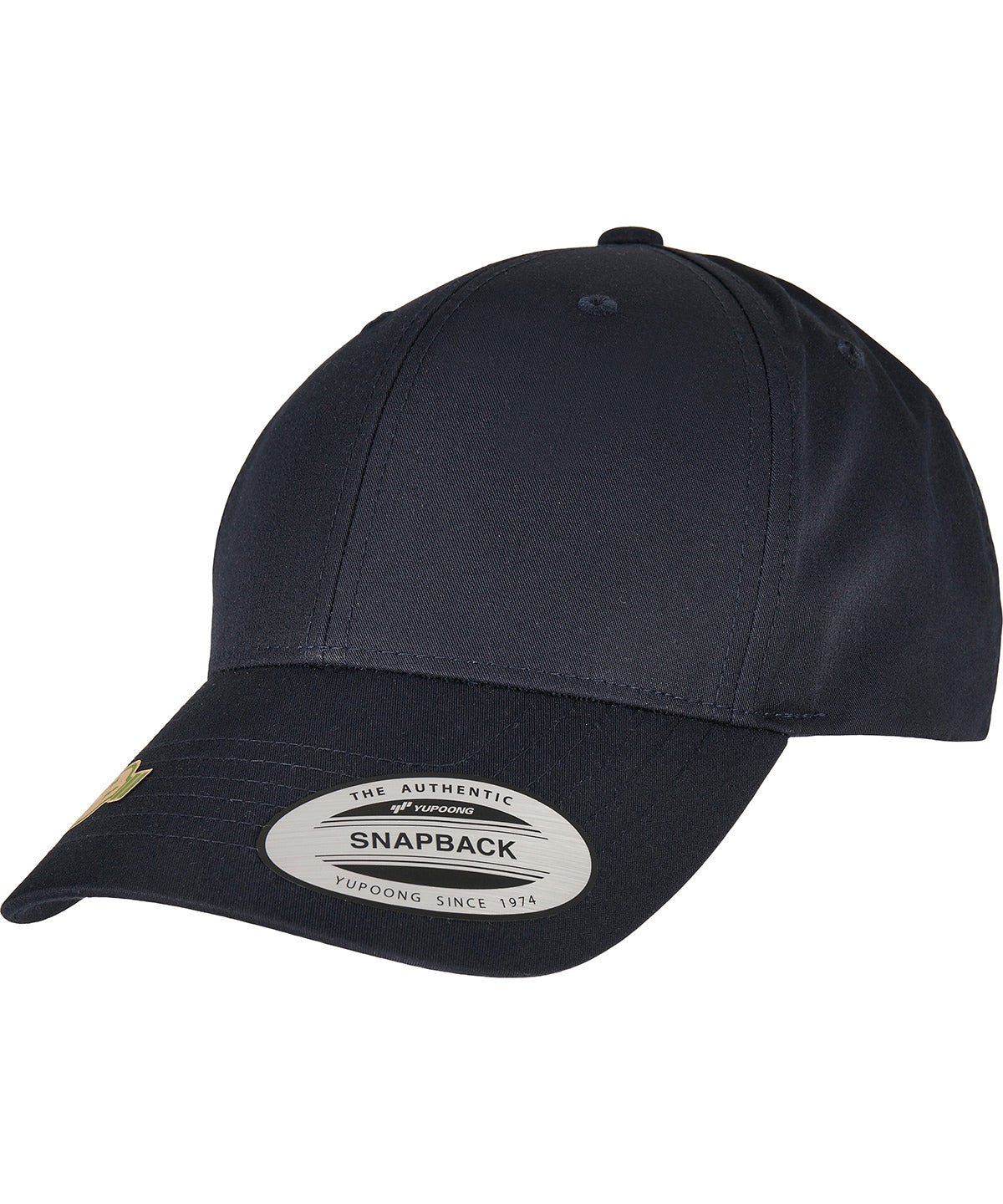 Flexfit by Yupoong Recycled poly twill snapback in Navy, front view