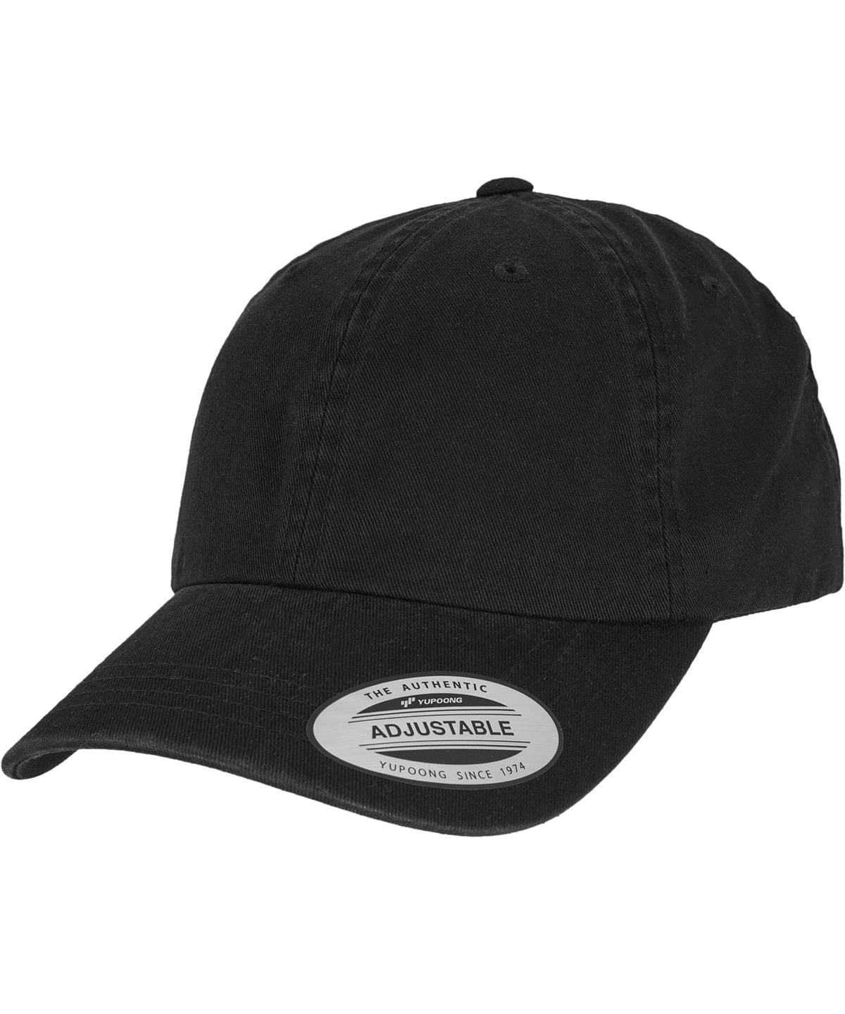 Flexfit by Yupoong Flexfit low-profile garment-washed in Black, front view
