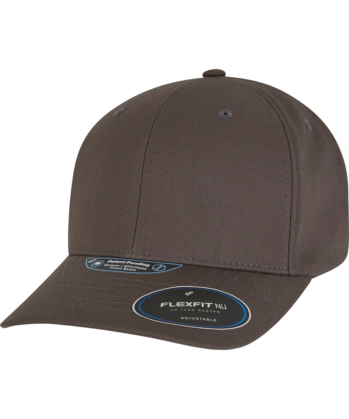 Flexfit by Yupoong Flexfit NU adjustable snapback in Dark Grey, front view