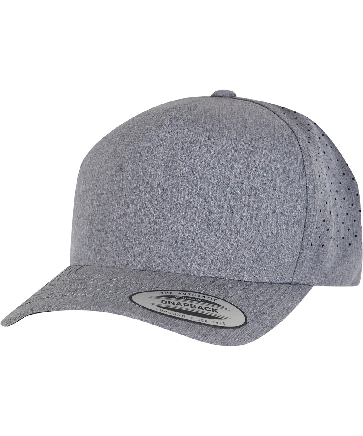 Flexfit by Yupoong YP Classics 5-panel snapback in Heather Grey, front view
