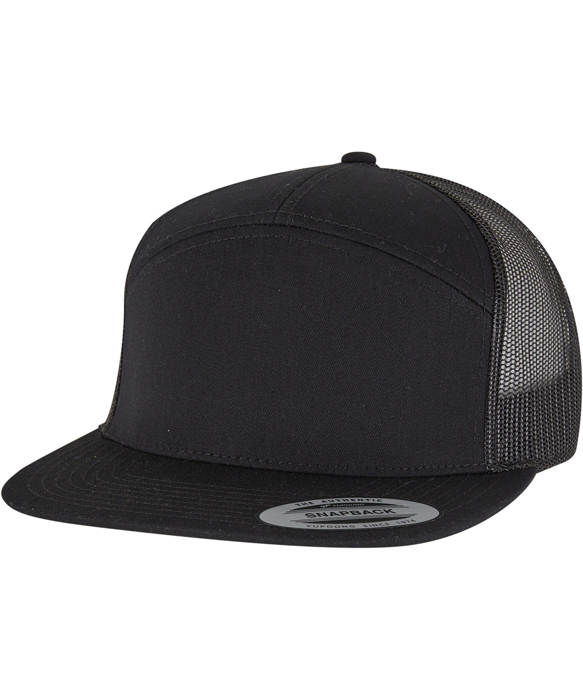 Flexfit by Yupoong 7-panel classic trucker cap, lifestyle photo