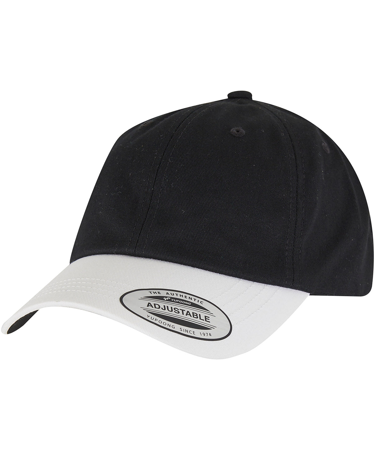 Flexfit by Yupoong Low-profile cotton twill two-toned in Black/White, front view