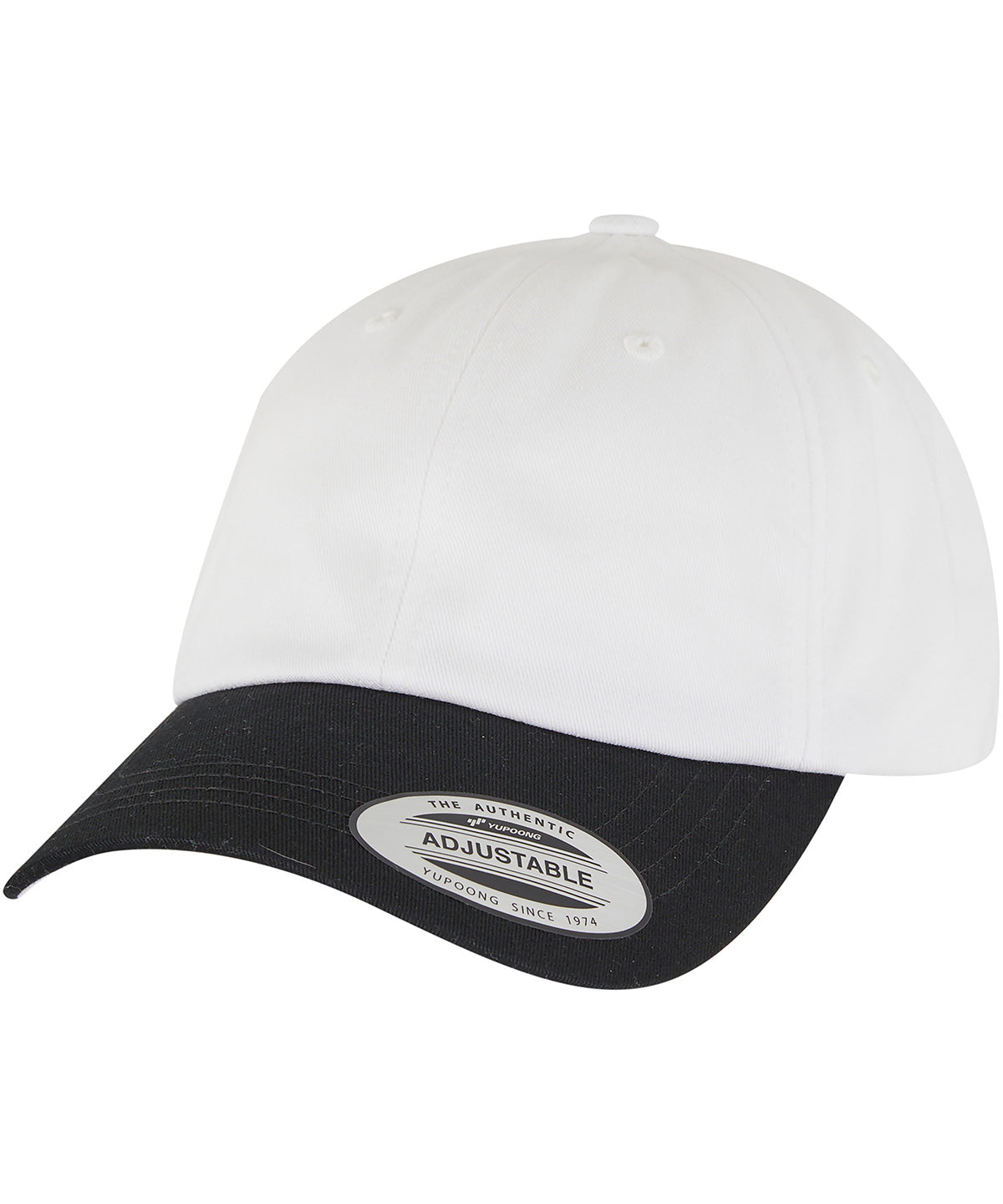 Flexfit by Yupoong Low-profile cotton twill two-toned in White/Black, front view