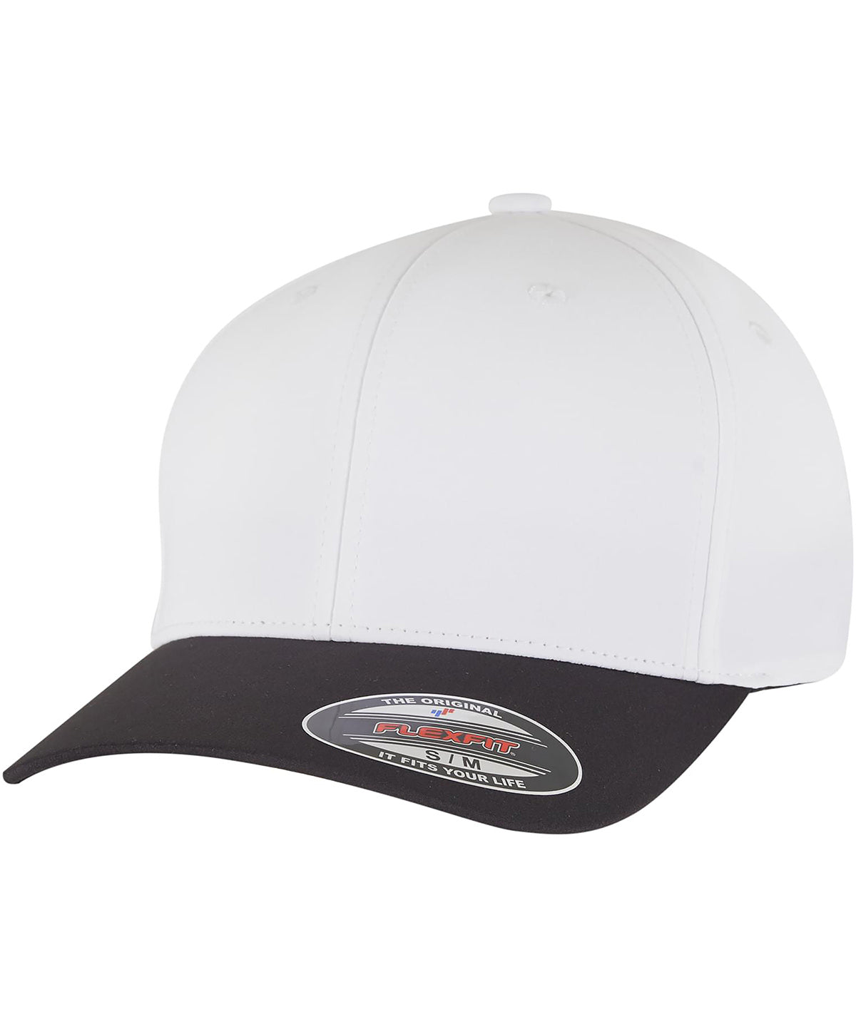 Flexfit by Yupoong Flexfit Tech water-repellent cap in Black/White, front view