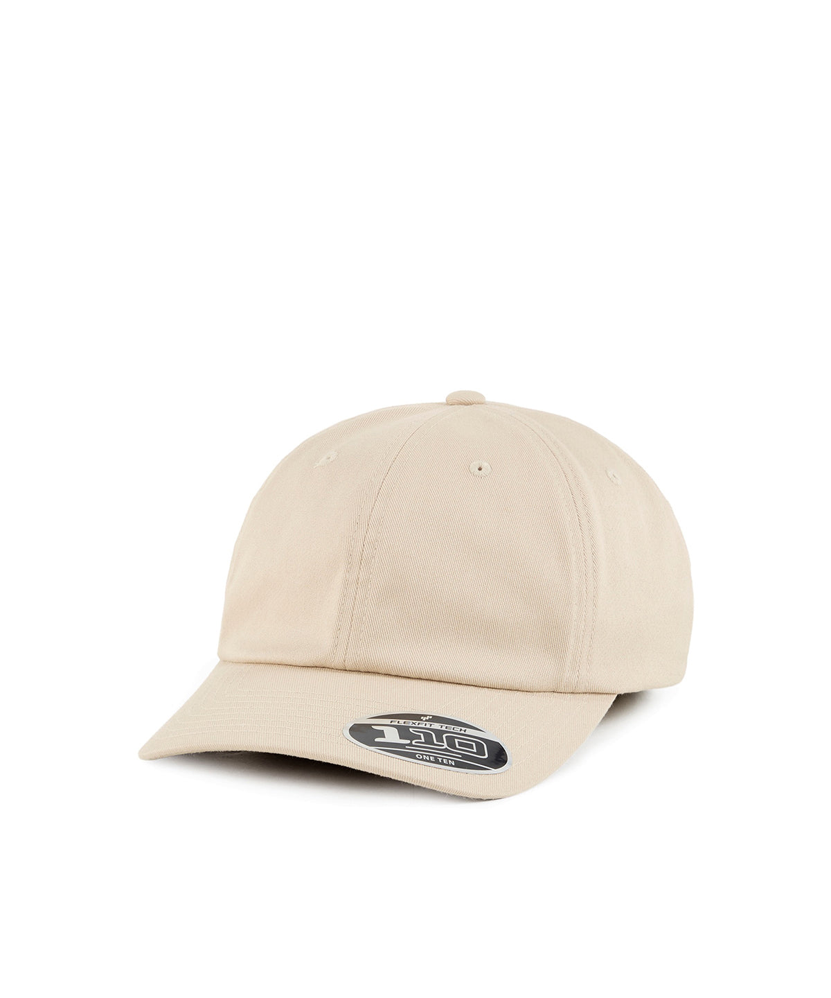 Flexfit by Yupoong 110 Dad cap in Stone, front view
