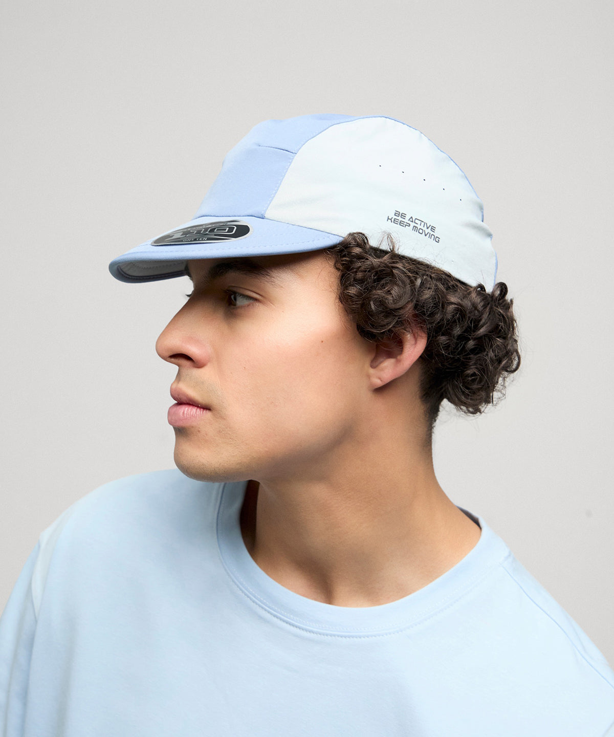 Flexfit by Yupoong Flexfit 110 Long Beach active cap in Blue/Grey, lifestyle photo
