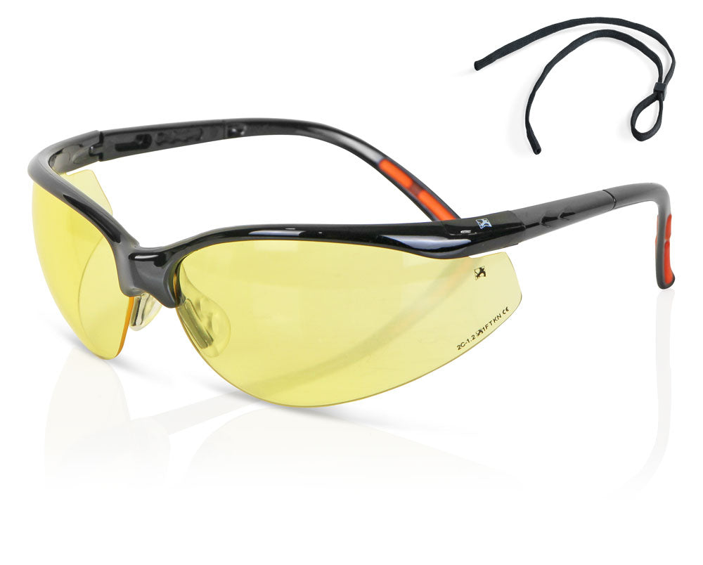 B-Safe ZZ0020 High Performance Lens Adjustable Safety Glasses – Yellow (front)