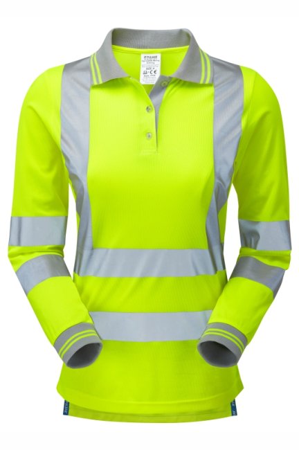 Pulsar Women's Long Sleeve Polo Shirt Yellow, main product image
